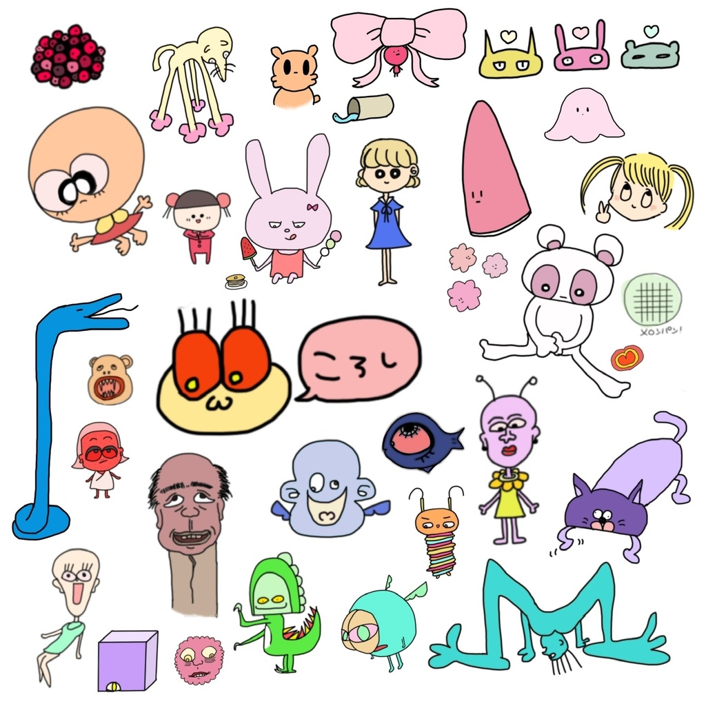 もりだくさん落書きシール