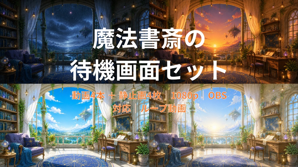 魔法書斎の配信素材セット