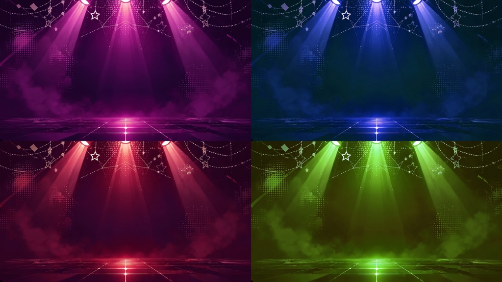 【VTuber配信素材】歌枠・音楽配信用 ステージ背景&装飾パーツセット