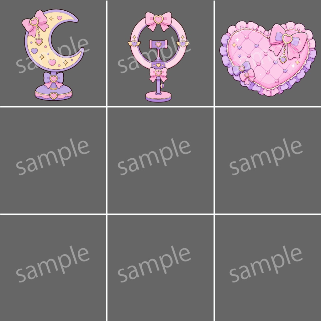 ゆめかわ配信ルーム素材セット【透過PNG21種】