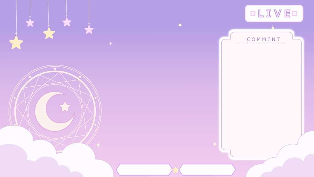 【配信素材】月と魔法陣の夜空 配信オーバーレイセット
