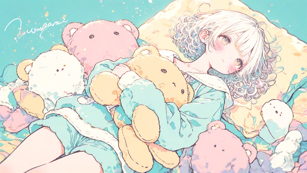 ぬいぐるみにうもれて