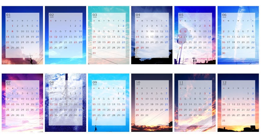 2024 A6変形サイズカレンダー