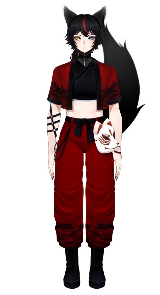 LIVE2D EMO Kitsune Model + Animated Screens / Panels