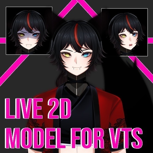 LIVE2D EMO Kitsune Model + Animated Screens / Panels