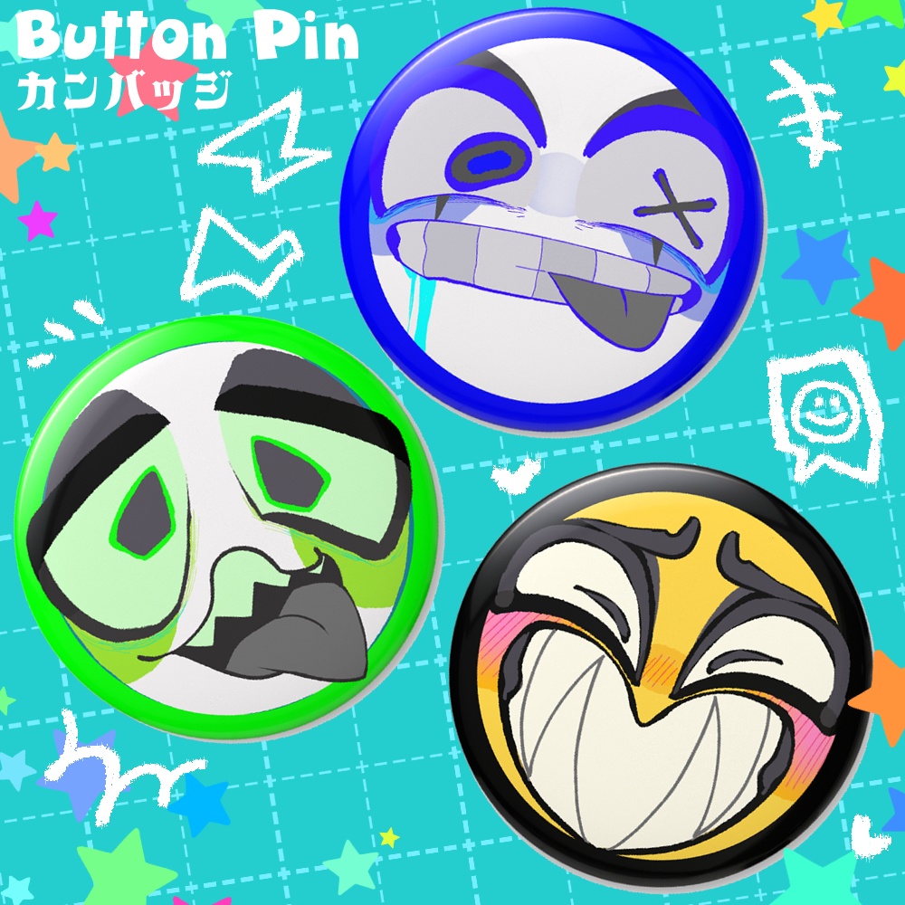 【全3種】エモーション缶バッジ【32mm】