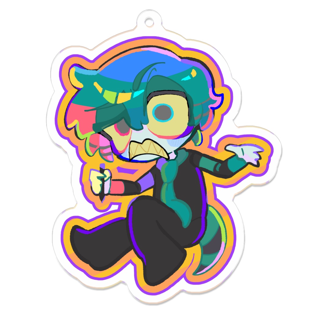 トカゲさんのキーホルダー【70 x 70 mm】