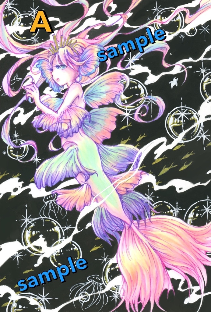 【原画】コピック作品 人魚・女の子