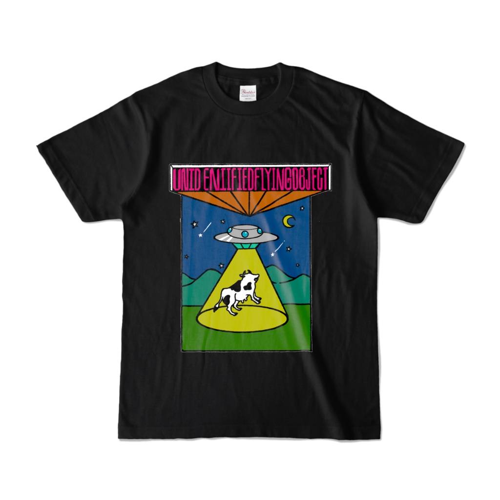 牛UFO Tシャツ（黒）