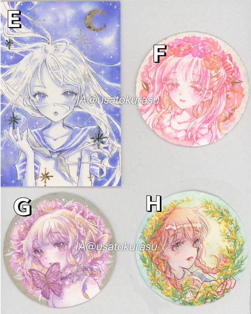 はがきサイズ・円形ドローイング原画