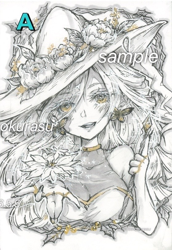 【原画】 モノクロイラスト ハガキサイズ