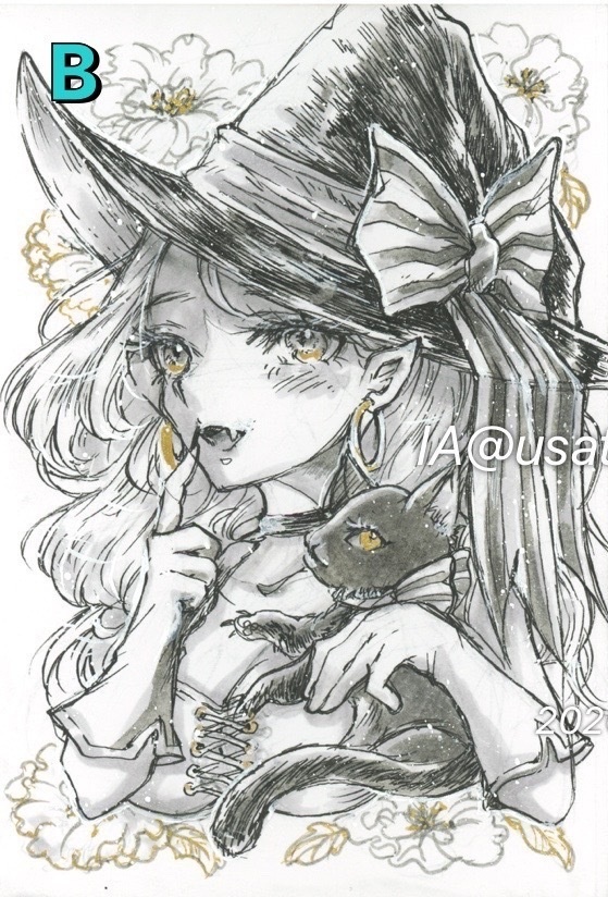 【原画】 モノクロイラスト ハガキサイズ