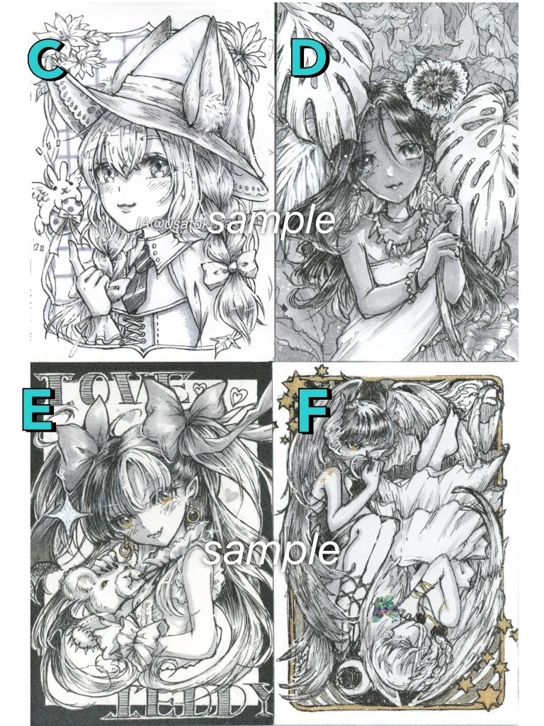 【原画】 モノクロイラスト ハガキサイズ