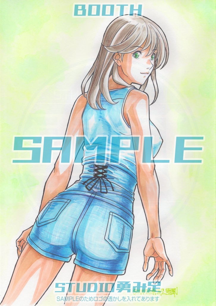 「背中」A4サイズカラーイラスト