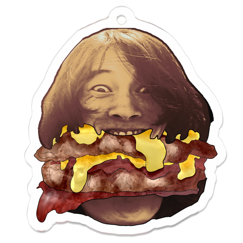 人面バーガーアクリルキーホルダー