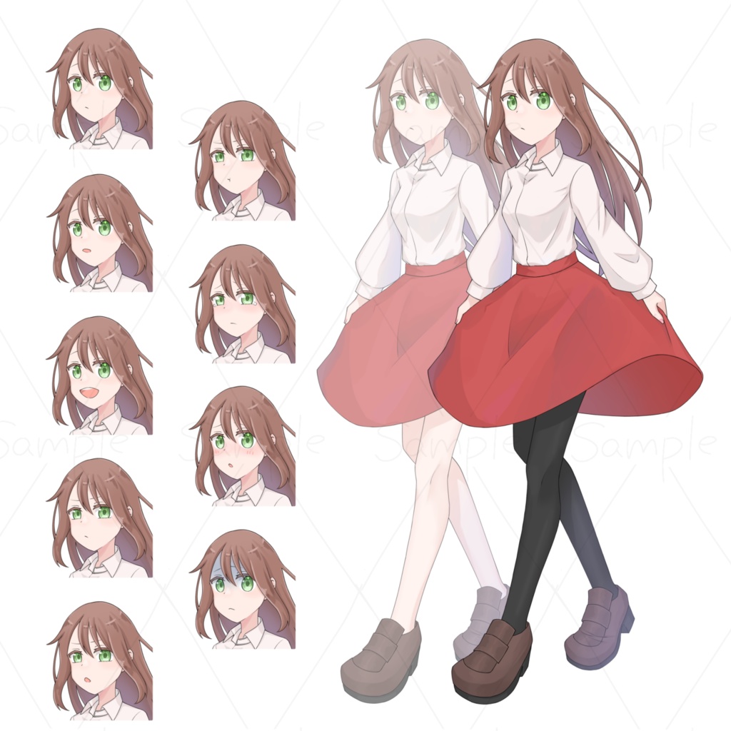 立ち絵素材_1 童顔な女性