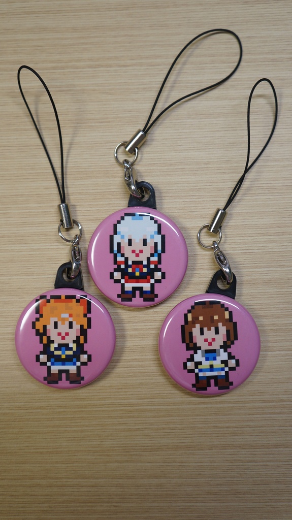 缶バッジストラップ3個セット(椎名心実・村上文緒・櫻井明音)