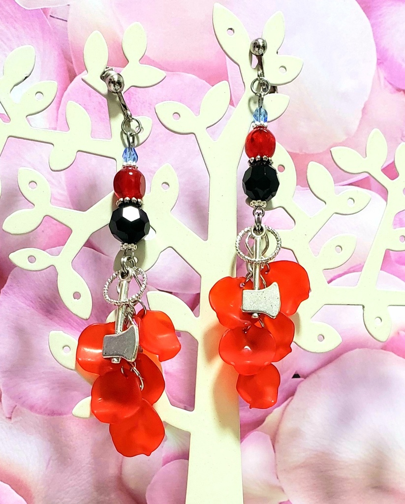 【ゲ謎】水木イメージイヤリング斧ver.【ピアス交換可】