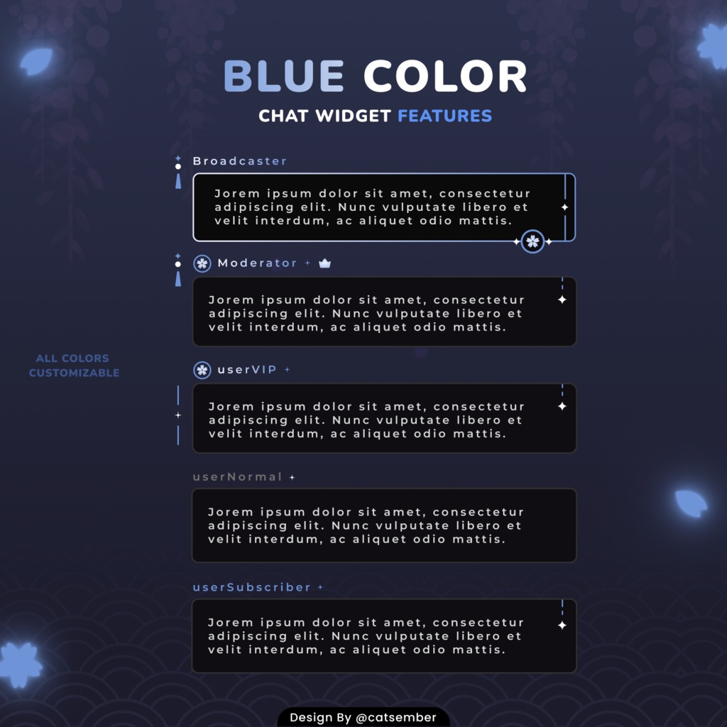 Glow Sakura | 【Twitch】・配信者向けカスタムCSS | StreamElement対応