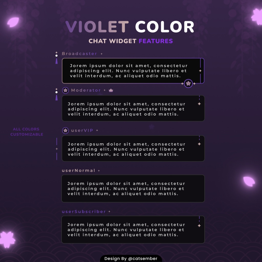 Glow Sakura | 【Twitch】・配信者向けカスタムCSS | StreamElement対応