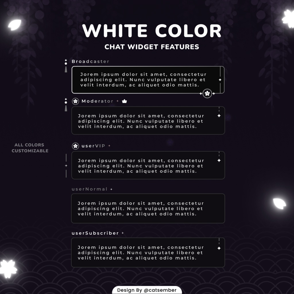 Glow Sakura | 【Twitch】・配信者向けカスタムCSS | StreamElement対応