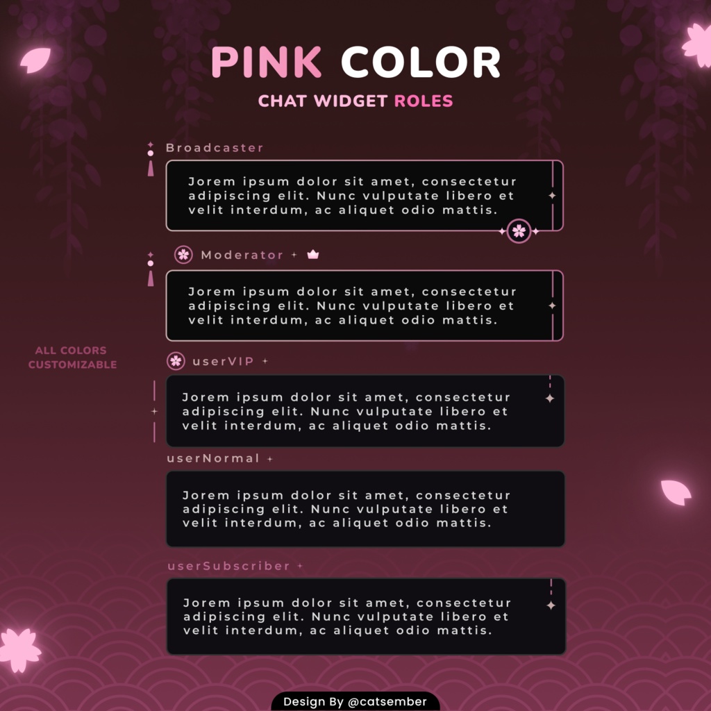 Glow Sakura | 【Twitch】・配信者向けカスタムCSS | StreamElement対応