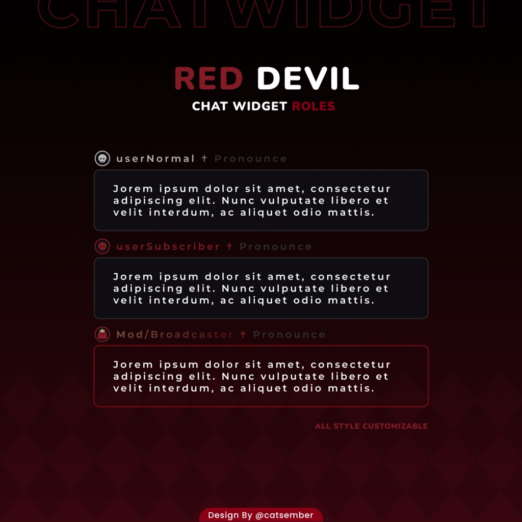 Red Devil | 【Twitch】・配信者向けカスタムCSS | StreamElement対応