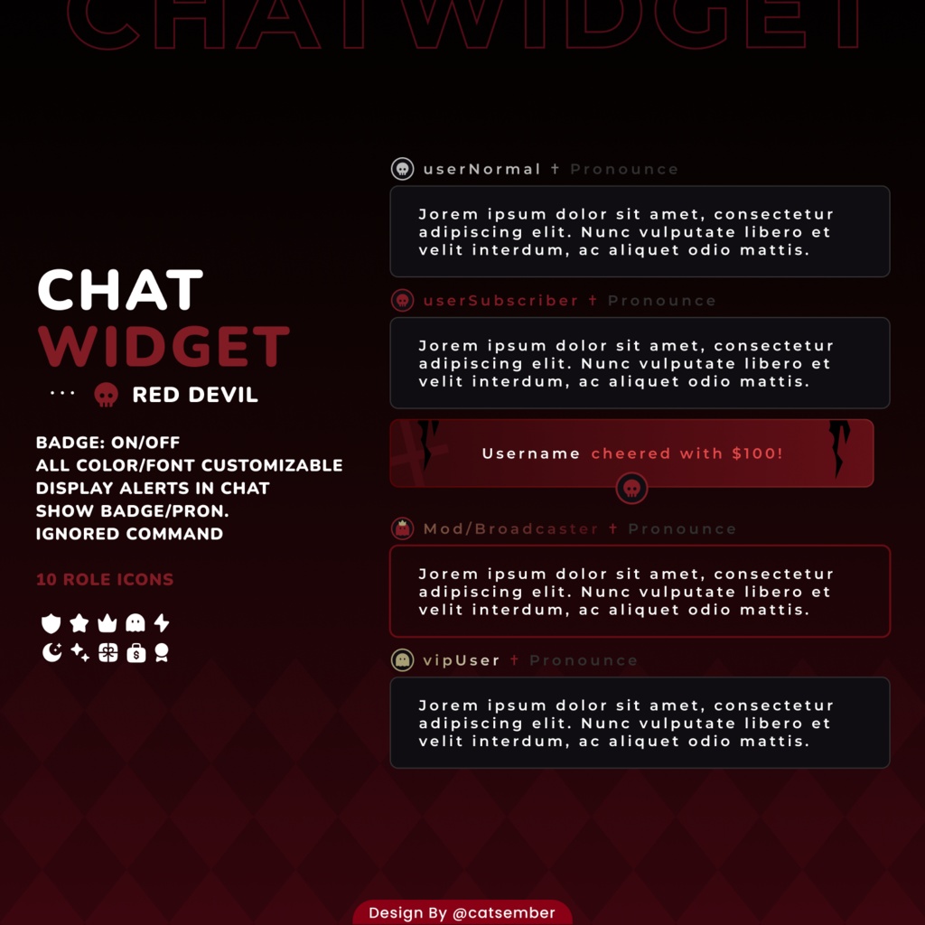 Red Devil | 【Twitch】・配信者向けカスタムCSS | StreamElement対応