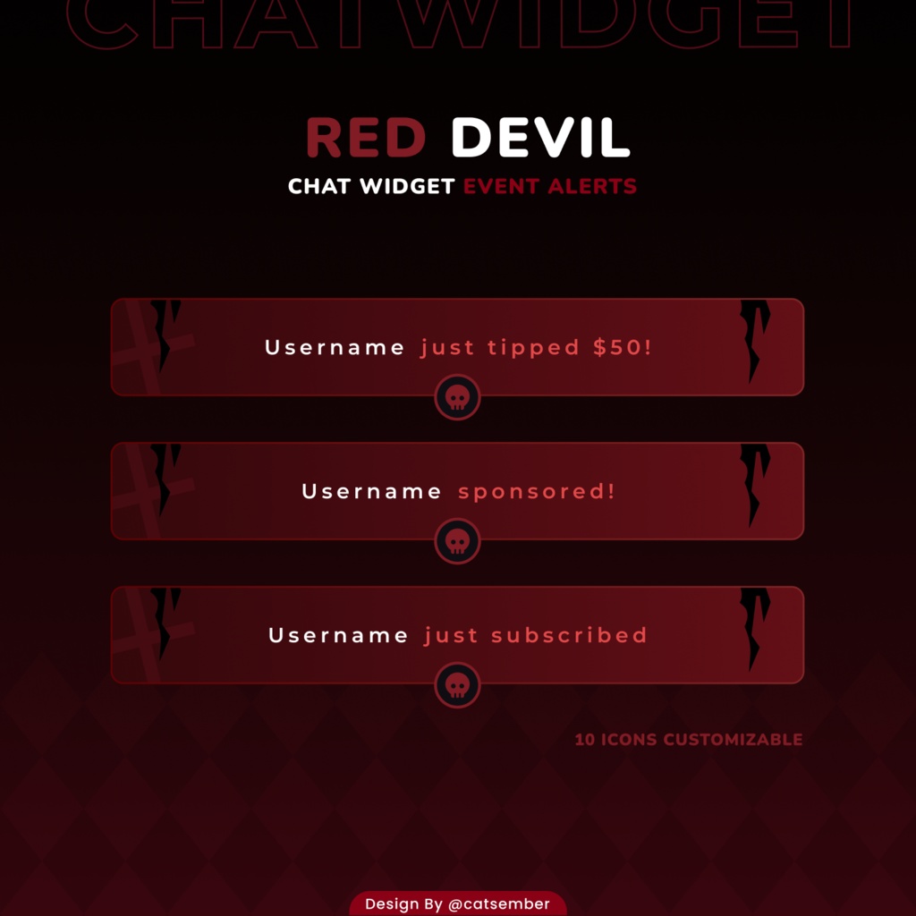 Red Devil | 【Twitch】・配信者向けカスタムCSS | StreamElement対応