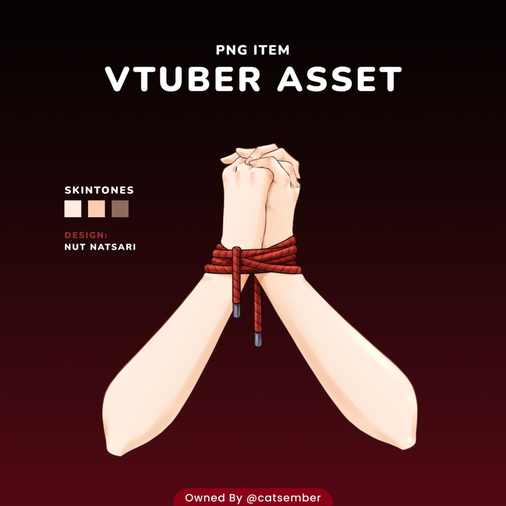 Rope Handcuff | 【VTS】Vtuber素材 / 手素材 (PNG)
