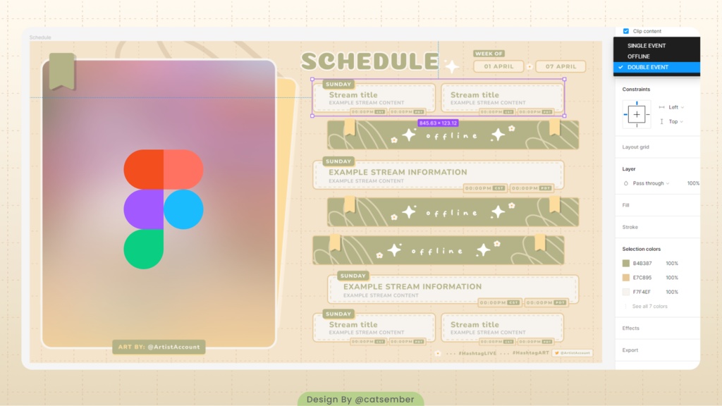 Memobook|【週間予定素材】 ・週間スケジュール素材 【Vtuberさん・配信者さん向け】(Figma / Canva対応)