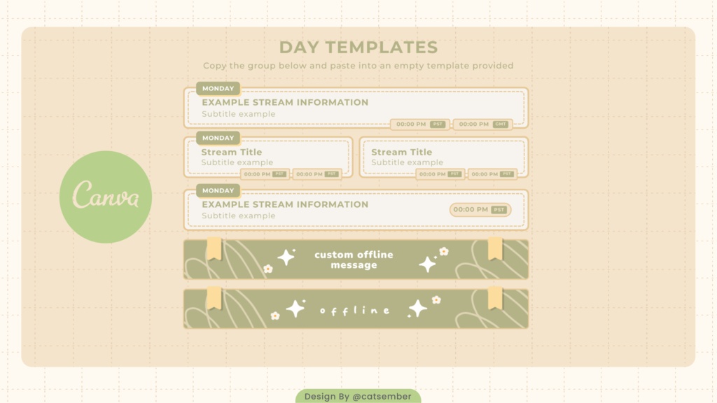 Memobook|【週間予定素材】 ・週間スケジュール素材 【Vtuberさん・配信者さん向け】(Figma / Canva対応)