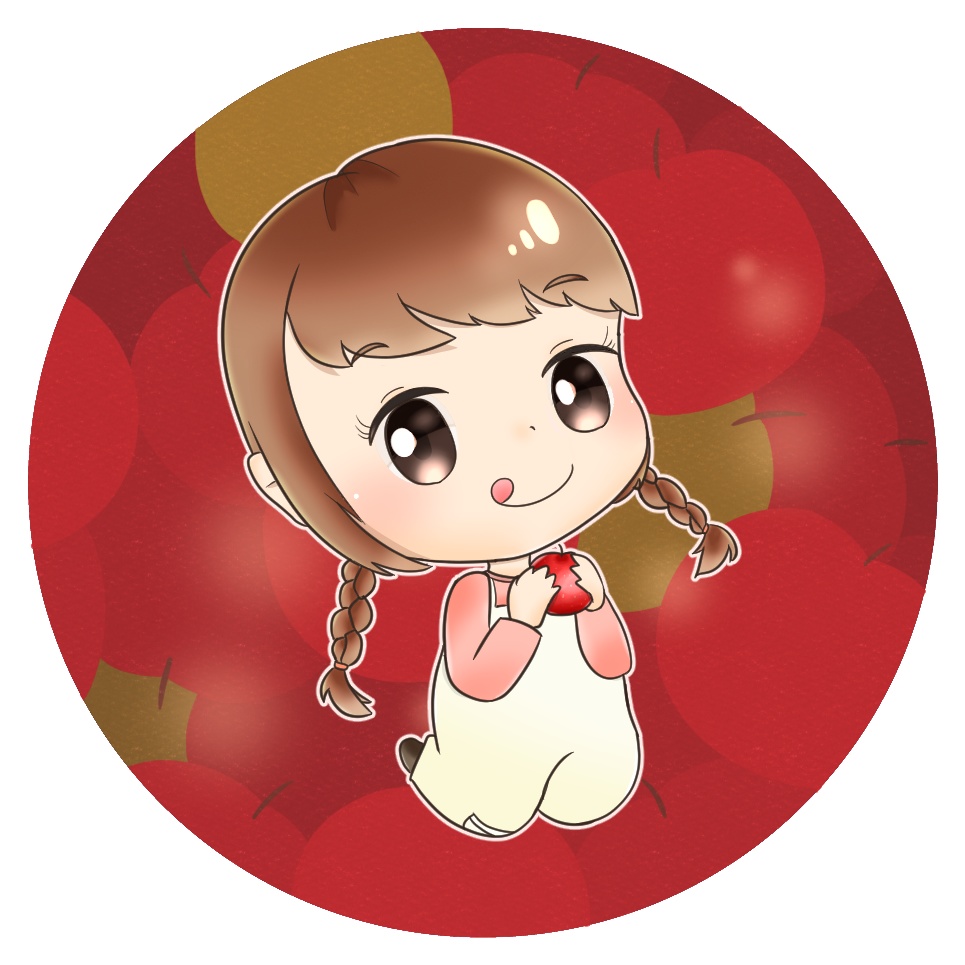 リンゴ大好きりんこちゃん缶バッジ