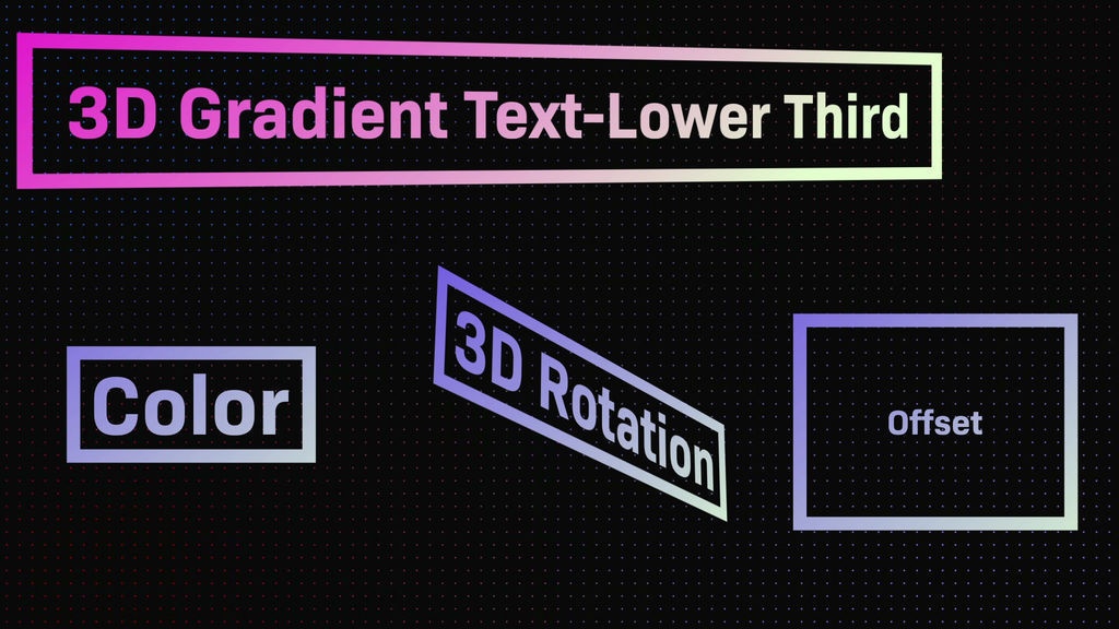 角度自在なテキストモーショングラフィック！3D Gradient Text-Lower Third[MOGRT][Premiere Pro]