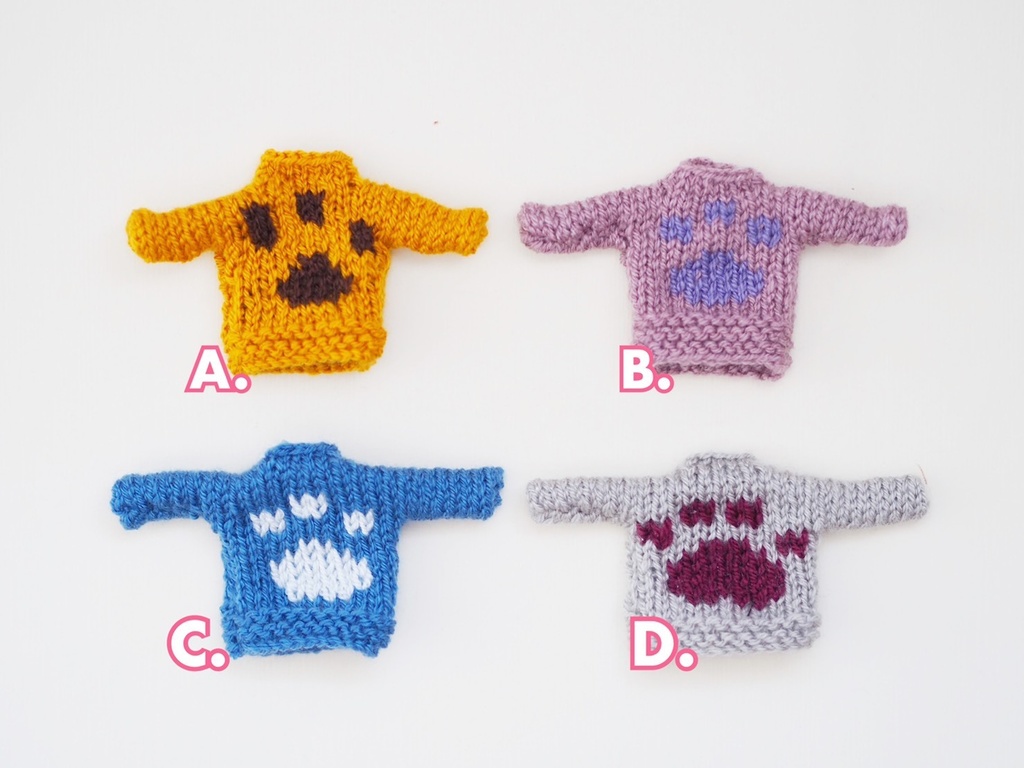 ねんどろいどどーる服 犬の足 手編みのセーター | 4色