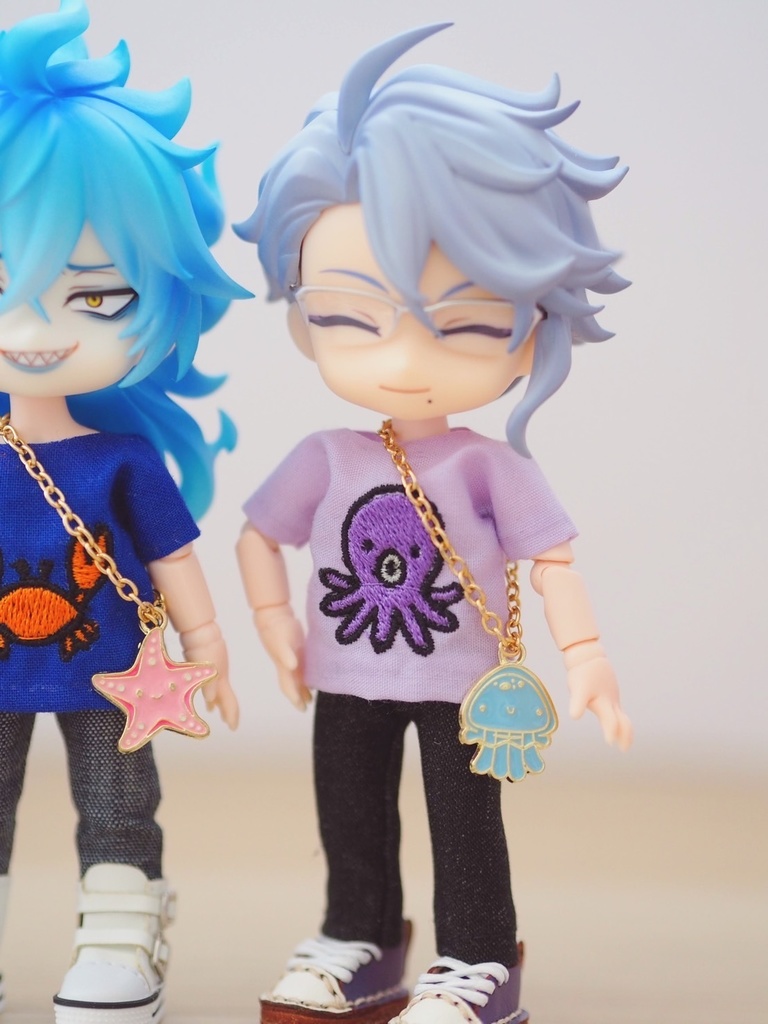 海洋 セット 刺繡 Tシャツ ねんどろいどどーる服 オビツ11服