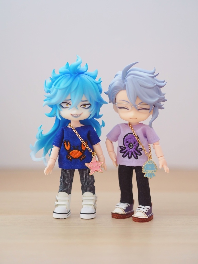 海洋 セット 刺繡 Tシャツ ねんどろいどどーる服 オビツ11服