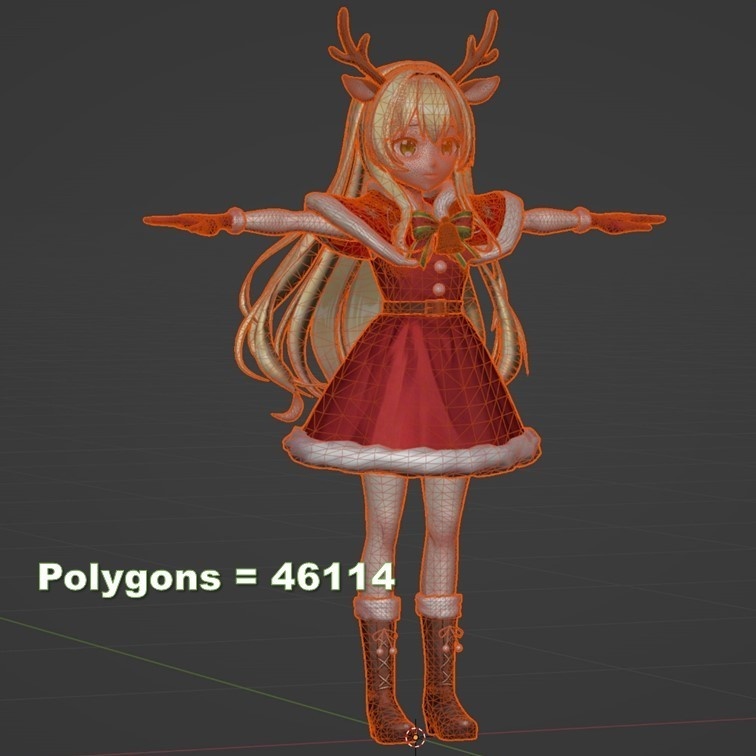 【オリジナル3Dモデル】Xmas Deer (VRM / VRCHAT)