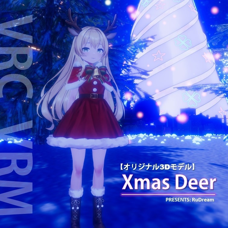 【オリジナル3Dモデル】Xmas Deer (VRM / VRCHAT)