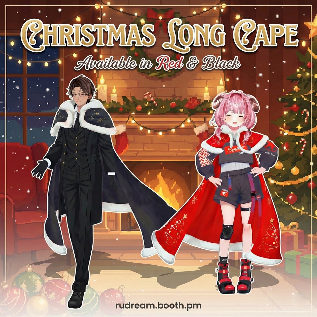 [Vroid] Christmas Long Cape