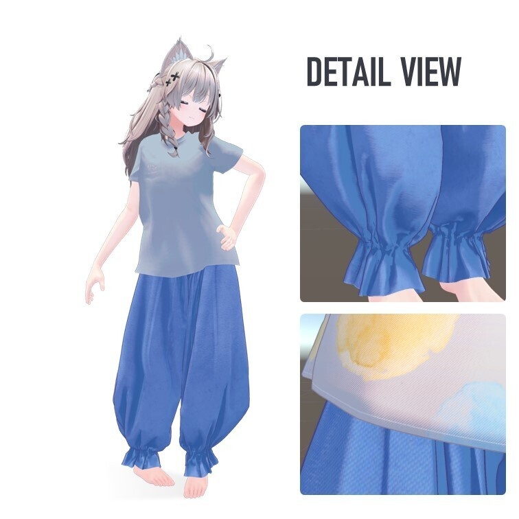 【7アバター対応 / MA対応】慵懒空气感灯笼裤 (Airy Lantern Pants)