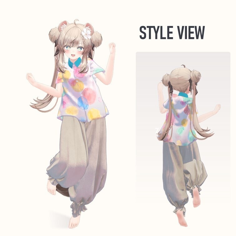 【7アバター対応 / MA対応】夏日水彩宽松衬衫 (Watercolor Loose Shirt)