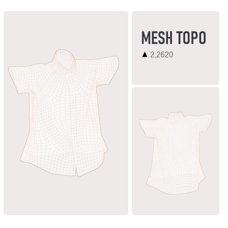 【7アバター対応 / MA対応】夏日水彩宽松衬衫 (Watercolor Loose Shirt)