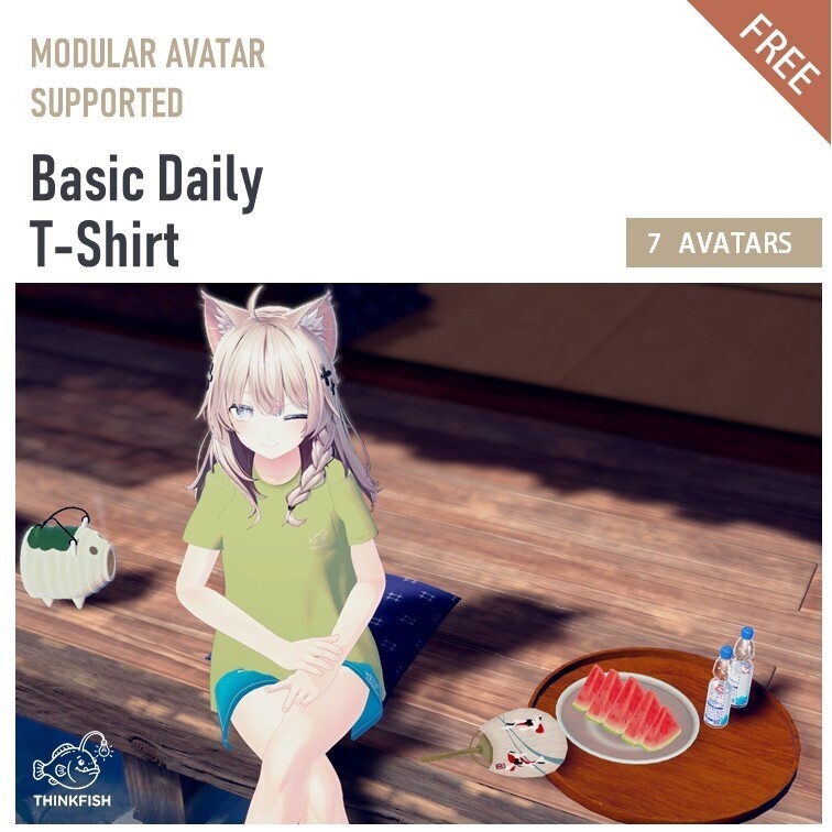 【7アバター対応 / MA対応】基础款百搭T恤 (Basic Daily T-Shirt)