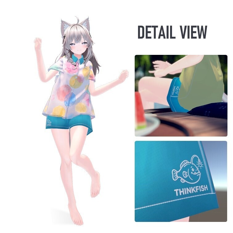 【7アバター対応 / MA対応】标志刺绣休闲短裤 (Logo Casual Shorts)