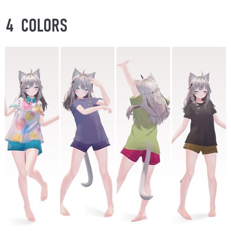 【7アバター対応 / MA対応】标志刺绣休闲短裤 (Logo Casual Shorts)