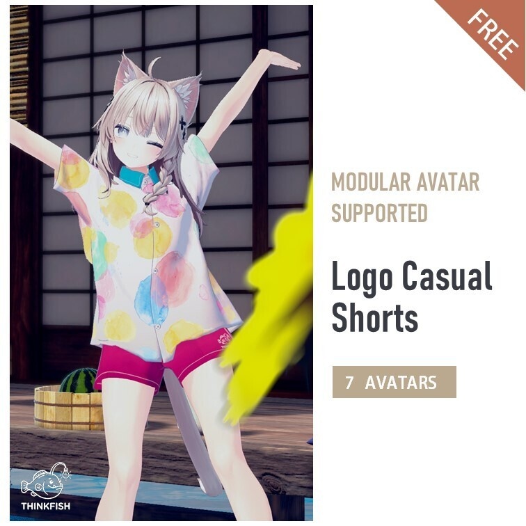 【7アバター対応 / MA対応】标志刺绣休闲短裤 (Logo Casual Shorts)