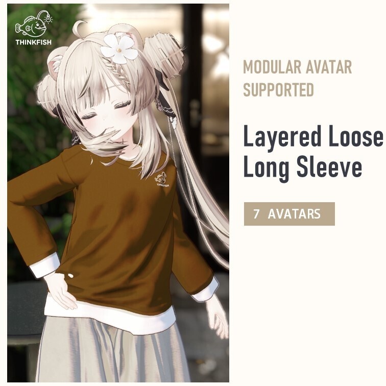 【7アバター対応 / MA対応】レイヤード風ルーズロンT (Layered Loose Long Sleeve)