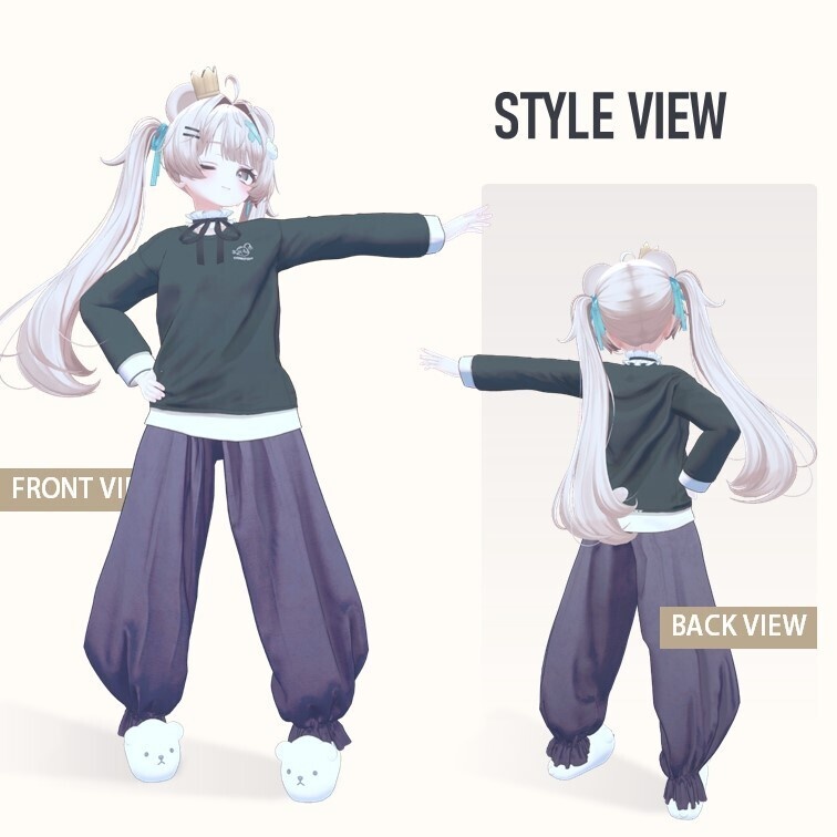 【7アバター対応 / MA対応】レイヤード風ルーズロンT (Layered Loose Long Sleeve)