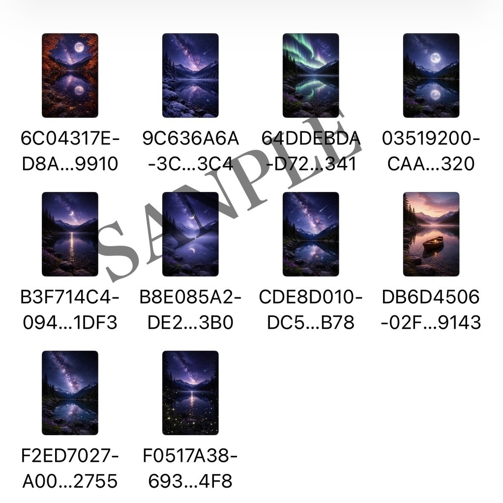幻想の夜空と湖 スマホ壁紙セット(10枚)